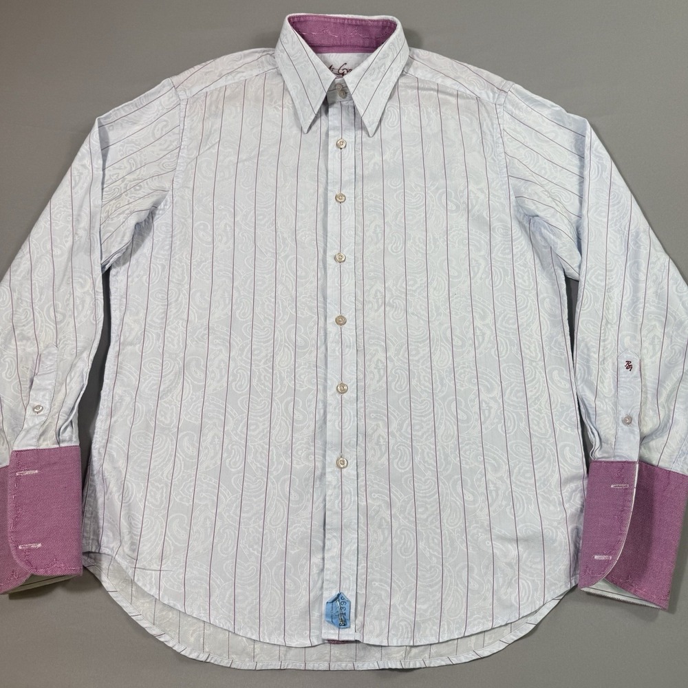 Robert Graham Shirt Mens‎ Medium Paisley AOP Button Up Long Sleeve French Cuff